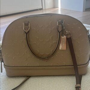 Coach Signature Embossed Patent Leather Satchel F55449
